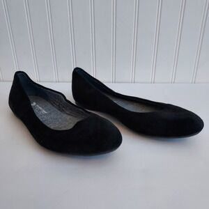 Dr. Scholl's Giorgie Ballet Flats Shoes Faux Suede Black Memory Foam Classic 7.5